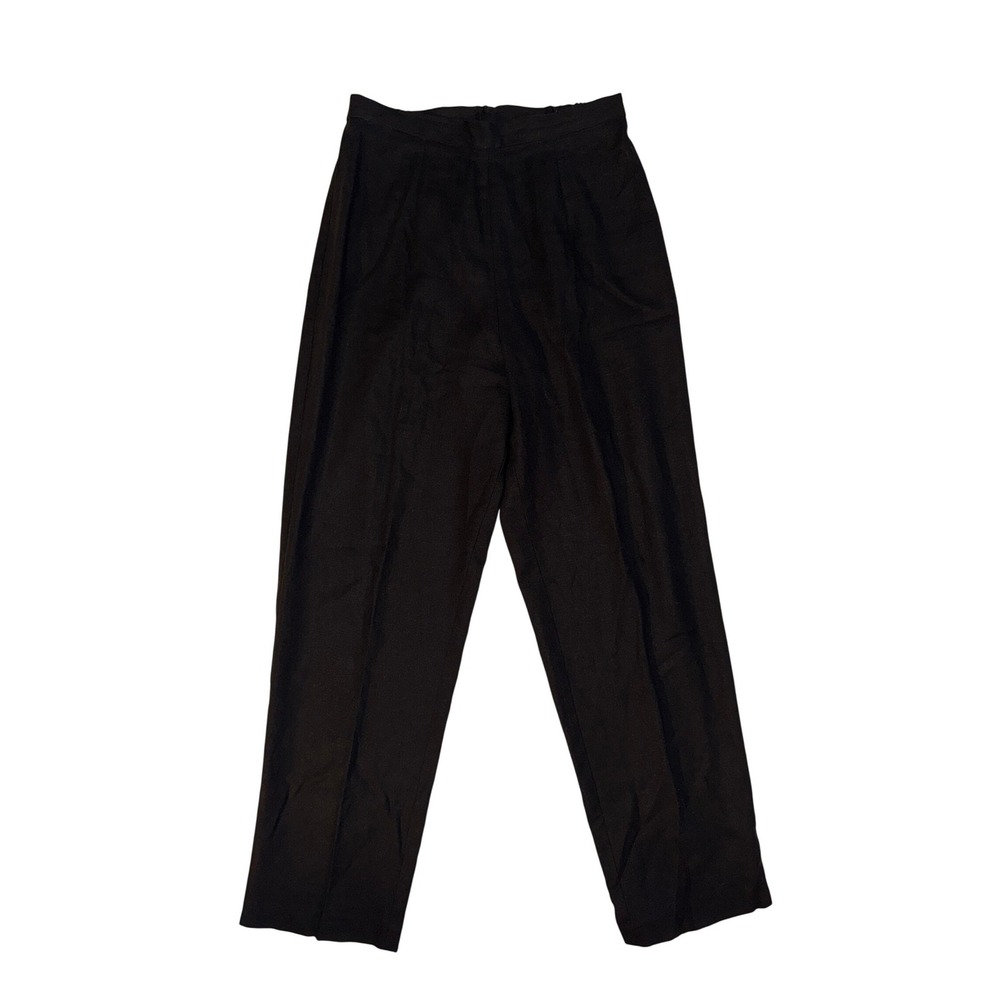 Perceptions Black Linen Rayon Blend Wide Leg Trousers Pants Women's 6P
